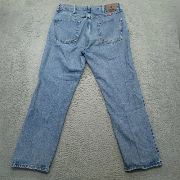 Wrangler Regular Fit Jeans Mens 36x30 (34x30) Light Wash Denim Blue - Picture 3 of 7